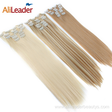 Synthetic Natural Silk Straight Hair 16 Clips